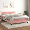 Image de vidaXL Boxspring met matras fluweel roze 140x190 cm3141184