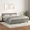 Image de vidaXL Boxspring met matras fluweel lichtgrijs 160x200 cm3141191