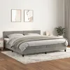 Image de vidaXL Boxspring met matras fluweel lichtgrijs 200x200 cm3141203