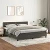Image de vidaXL Boxspring met matras fluweel donkergrijs 160x200 cm3141252