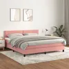Image de vidaXL Boxspring met matras fluweel roze 160x200 cm3141256