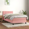 Image de vidaXL Boxspring met matras fluweel roze 100x200 cm3141292