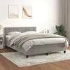 Image de vidaXL Boxspring met matras fluweel lichtgrijs 140x190 cm3141299