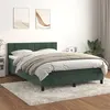Image de vidaXL Boxspring met matras fluweel donkergroen 140x190 cm3141302