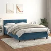 Image de vidaXL Boxspring met matras fluweel donkerblauw 140x200 cm3141309