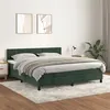 Image de vidaXL Boxspring met matras fluweel donkergroen 160x200 cm3141314