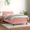 Image de vidaXL Boxspring met matras fluweel roze 80x200 cm3141334