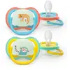 Image de AVENT ULTRA AIR NIGHT TIME - Sucettes Orthodontiques - Animaux Bleu et Jaune - 18 Mois et Plus, 2 Sucettes