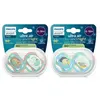Image de Lot de 4 sucettes Pacifier ultra air - PHILIPS AVENT - SCF087/27 - Jour et nuit - Sans BPA - 6/18 mois - Vert / Orange
