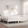 Image de vidaXL Bedframe met hoofdbord massief hout wit 200x200 cm3195307