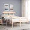 Image de vidaXL Lit pour personne âgée et tête de lit 120x200 cm bois massif, lit pour personnes âgées, cadre de lit, lit double, lit haut, lit