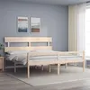 Image de vidaXL Lit pour personne âgée et tête de lit 200x200 cm bois massif, lit pour personnes âgées, cadre de lit, lit double, lit haut, lit