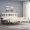 Image de vidaXL Lit pour personne âgée et tête de lit 200x200 cm bois massif, lit pour personnes âgées, cadre de lit, lit double, lit haut, lit