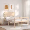 Image de vidaXL Lit pour personne âgée et tête de lit 120x200 cm bois massif, lit pour personnes âgées, cadre de lit, lit double, lit haut, lit