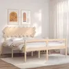 Image de vidaXL Lit pour personne âgée et tête de lit 160x200 cm bois massif, lit pour personnes âgées, cadre de lit, lit double, lit haut, lit