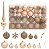 Image de vidaXL Ensemble de boules de Noël 111 pièces doré rose polystyrène, boule de sapin de Noël, décoration de Noël à suspendre, décoration de Noël