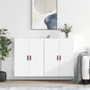 Image de vidaXL Armoires murales 2 pcs blanc 69,5x34x90 cm, armoire, vitrine murale, armoire flottante, armoire de rangement, armoire de rangement avec portes