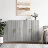 Image de vidaXL Armoires murales 2 pcs sonoma gris 69,5x34x90 cm, armoire, vitrine murale, armoire flottante, armoire de rangement 3195617