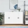 Image de vidaXL Armoires murales 2 pcs blanc 69,5x34x90 cm, armoire, vitrine murale, armoire flottante, armoire de rangement, armoire de rangement avec portes