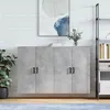 Image de vidaXL Armoires murales 2 pcs gris béton 69,5x34x90 cm, armoire, vitrine murale, armoire flottante, armoire de rangement