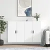 Image de vidaXL Armoires murales 2 pcs blanc 69,5x34x90 cm, armoire, vitrine murale, armoire flottante, armoire de rangement, armoire de rangement avec portes