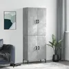 Image de vidaXL Buffet haut Gris béton 69,5x34x180 cm Bois d'ingénierie, buffet, armoire latérale, armoire de rangement, armoire, buffets, armoire haute