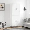 Image de vidaXL Buffet haut Blanc 69,5x34x180 cm Bois d'ingénierie, buffet, armoire latérale, armoire de rangement, armoire, buffets, armoire haute