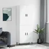 Image de vidaXL Buffet haut Blanc 69,5x34x180 cm Bois d'ingénierie 3195691