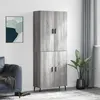 Image de vidaXL Buffet haut Sonoma gris 69,5x34x180 cm Bois d'ingénierie, buffet, armoire latérale, armoire de rangement, armoire, buffets, armoire haute 3195697