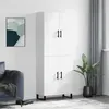 Image de vidaXL Buffet haut Blanc 69,5x34x180 cm Bois d'ingénierie 3195699