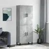 Image de vidaXL Buffet haut Gris béton 69,5x34x180 cm Bois d'ingénierie 3195703