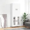 Image de vidaXL Buffet haut Blanc 69,5x34x180 cm Bois d'ingénierie, buffet, armoire latérale, armoire de rangement, armoire, buffets, armoire haute
