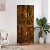 Image de vidaXL Buffet haut Chêne fumé 69,5x34x180 cm Bois d'ingénierie, buffet, armoire latérale, armoire de rangement, armoire, buffets, armoire haute