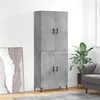 Image de vidaXL Buffet haut Gris béton 69,5x34x180 cm Bois d'ingénierie, buffet, armoire latérale, armoire de rangement, armoire, buffets, armoire haute