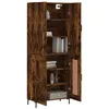 Image de Buffet haut Chêne fumé 69,5x34x180 cm Bois d'ingénierie