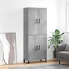 Image de vidaXL Buffet haut Gris béton 69,5x34x180 cm Bois d'ingénierie, buffet, armoire latérale, armoire de rangement, armoire, buffets, armoire haute