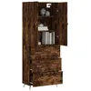 Image de vidaXL Buffet haut Chêne fumé 69,5x34x180 cm Bois d'ingénierie