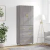Image de vidaXL Hoge kast 69,5x34x180 cm bewerkt hout grijs sonoma eikenkleurig3195833