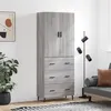 Image de vidaXL Buffet haut Sonoma gris 69,5x34x180 cm Bois d'ingénierie 3195865