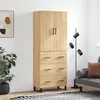 Image de vidaXL Buffet haut Chêne sonoma 69,5x34x180 cm Bois d'ingénierie, buffet, armoire latérale, armoire de rangement, armoire, buffets, armoire haute