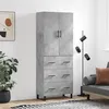 Image de vidaXL Hoge kast 69,5x34x180 cm bewerkt hout betongrijs3195871