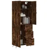 Image de Buffet haut Chêne fumé 69,5x34x180 cm Bois d'ingénierie