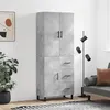 Image de vidaXL Buffet haut Gris béton 69,5x34x180 cm Bois d'ingénierie, buffet, armoire latérale, armoire de rangement, armoire, buffets, armoire haute