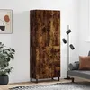 Image de vidaXL Buffet haut Chêne fumé 69,5x34x180 cm Bois d'ingénierie, buffet, armoire latérale, armoire de rangement, armoire, buffets, armoire haute