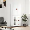 Image de vidaXL Buffet haut Blanc 69,5x34x180 cm Bois d'ingénierie, buffet, armoire latérale, armoire de rangement, armoire, buffets, armoire haute
