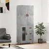 Image de Buffet haut Gris béton 69,5x34x180 cm Bois d ingénierie