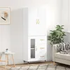 Image de vidaXL Hoge kast 69,5x34x180 cm bewerkt hout wit3195939
