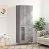 Image de vidaXL Hoge kast 69,5x34x180 cm bewerkt hout grijs sonoma eikenkleurig3195945