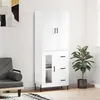 Image de vidaXL Buffet haut Blanc 69,5x34x180 cm Bois d'ingénierie, buffet, armoire latérale, armoire de rangement, armoire, buffets, armoire haute