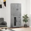 Image de vidaXL Buffet haut Gris béton 69,5x34x180 cm Bois d'ingénierie, buffet, armoire latérale, armoire de rangement, armoire, buffets, armoire haute